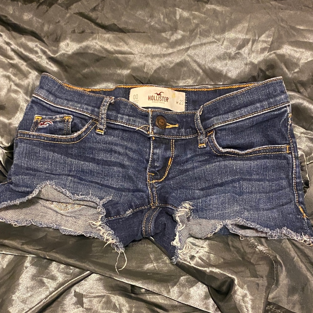 Hollister Women's Dark Blue Jean Shorts